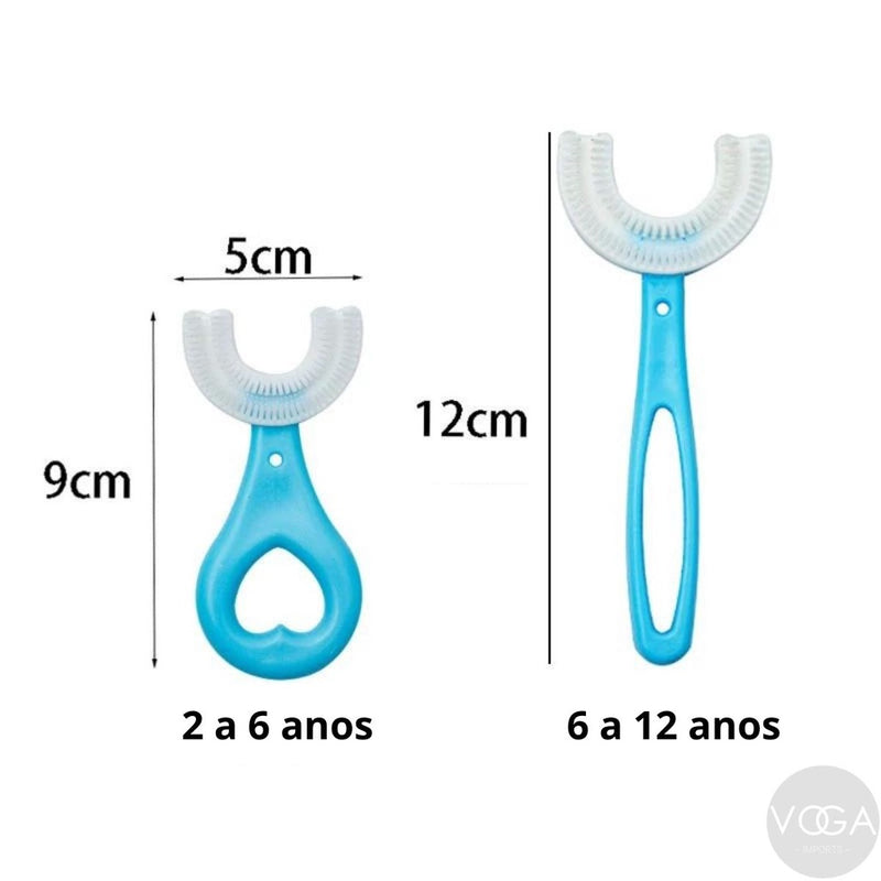 Escova de Dente Infantil 360 em Forma de U 2 a 6 Anos 6 a 12 anos